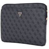Guess Sleeve 4G Zipper Pocket Triangle Logo 14" Laptop Bag - sort