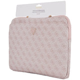 Guess Sleeve 4G Zipper Pocket Triangle Logo 14" Laptop Bag - Pink