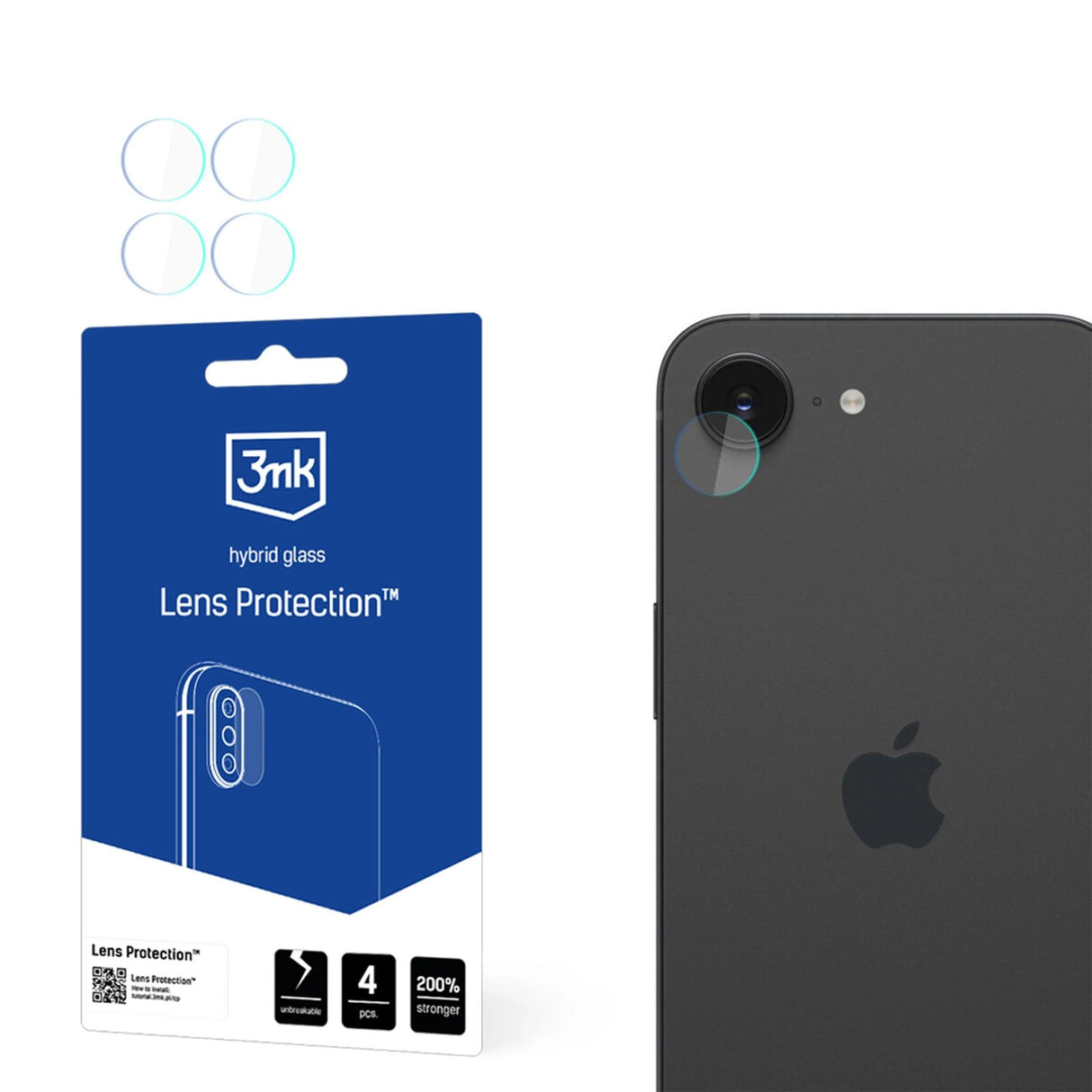 3mk Lens Protection Hybrid Glass til Apple iPhone 16E Kamera Lens