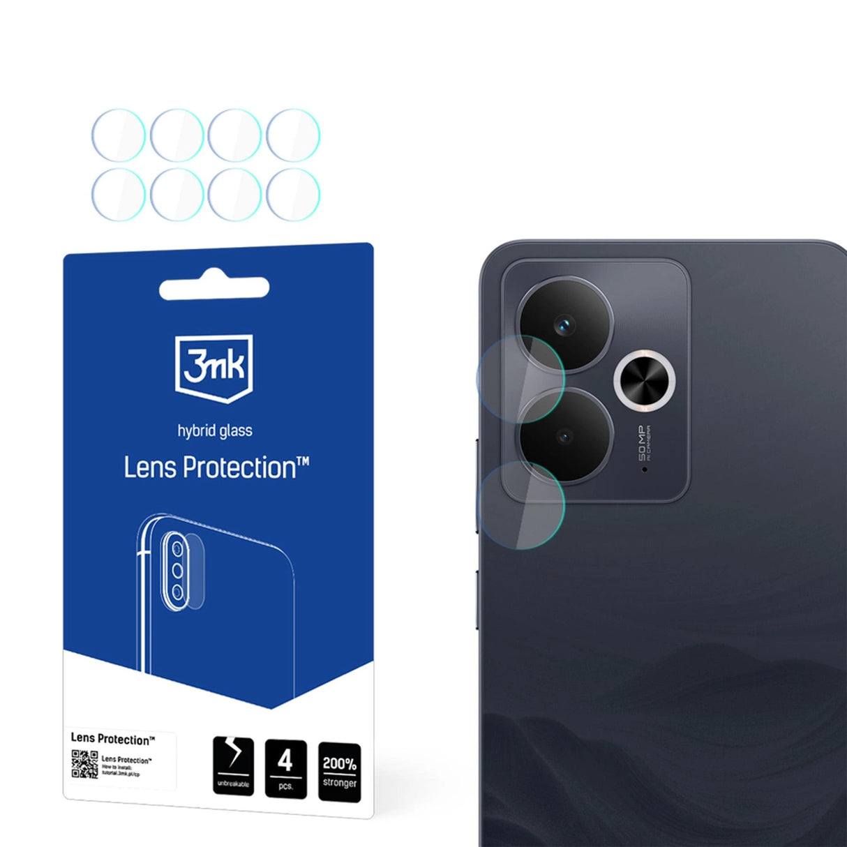 3mk Lens Protection Hybrid Glass til Realme 14 5G / 14T 5G Camera Lens