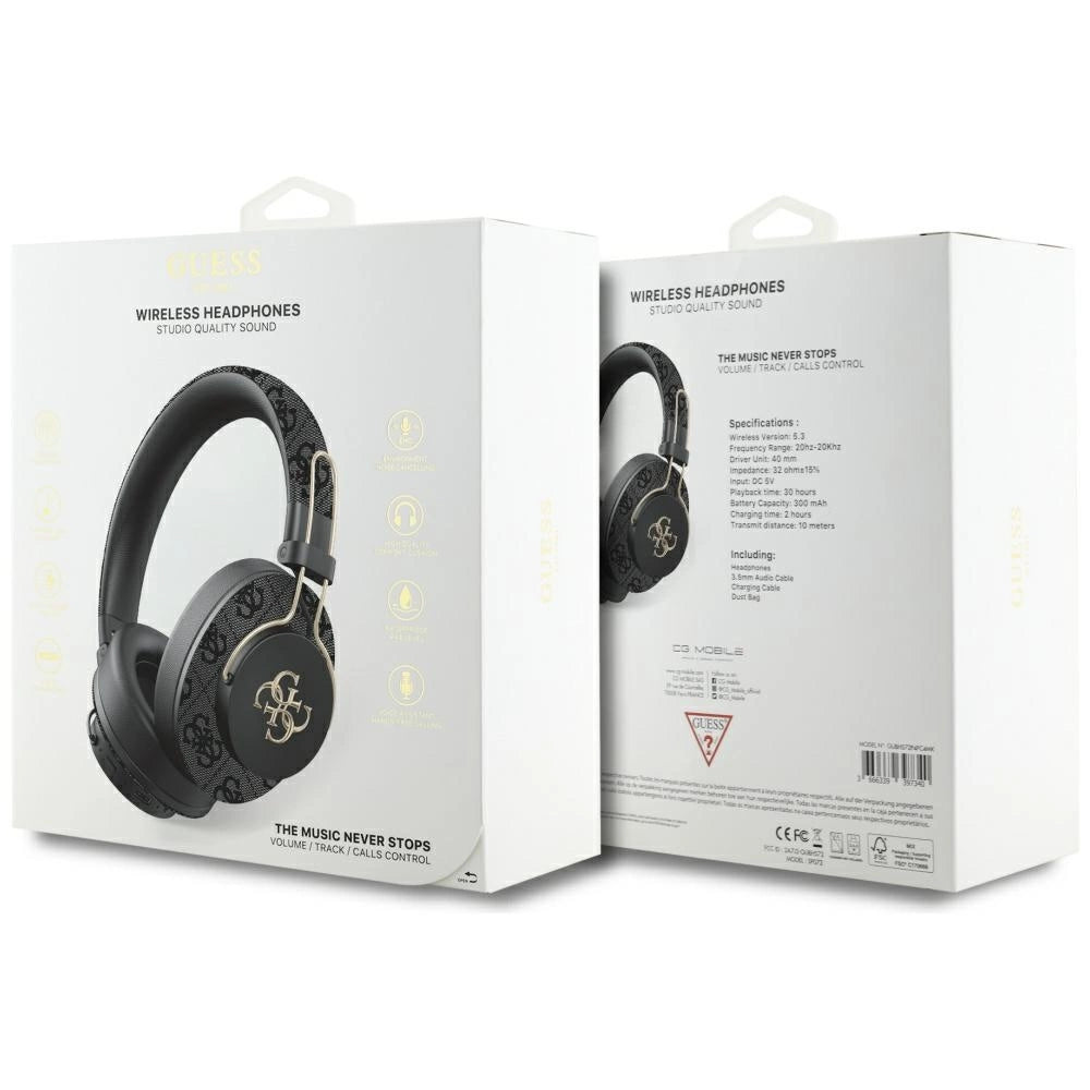 Guess ENC Metal 4G Logo Over-Ear Headphones - sort