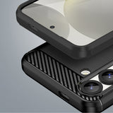 Carbon Case Fleksibel Silikon til Samsung Galaxy M06 5G - sort