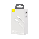Baseus Simple Wisdom Data Cable Kit USB-C til Lightning PD 20W (2PCS/Set) 1,5m Hvid