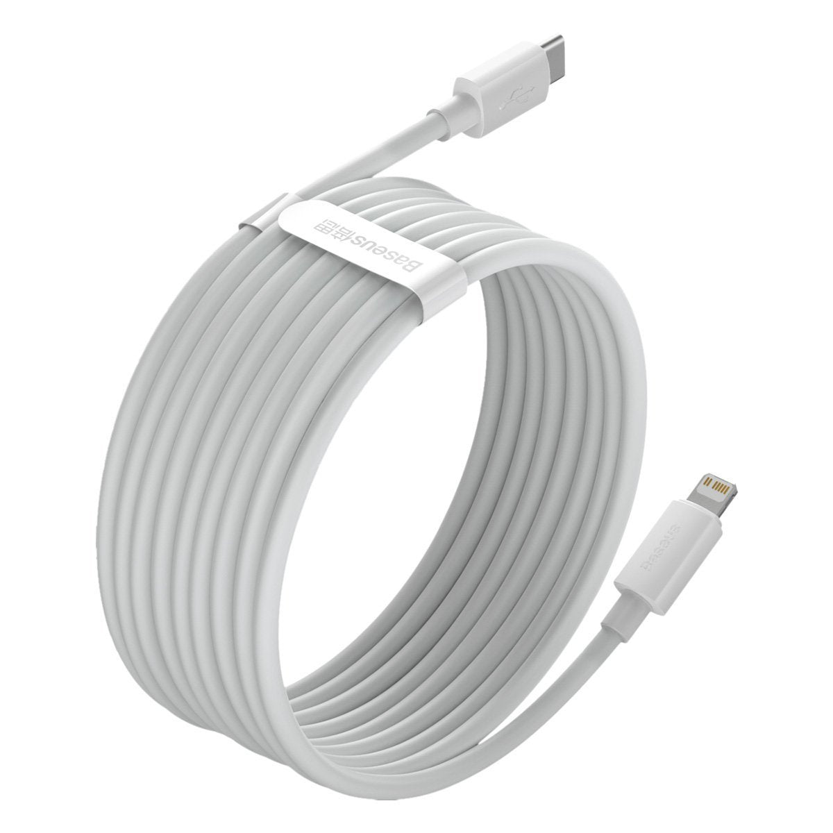 Baseus Simple Wisdom Data Cable Kit USB-C til Lightning PD 20W (2PCS/Set) 1,5m Hvid