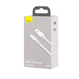 Baseus Simple Wisdom Data Cable Kit USB til Type-C 5A (2PCS/Set) 1,5m Hvid