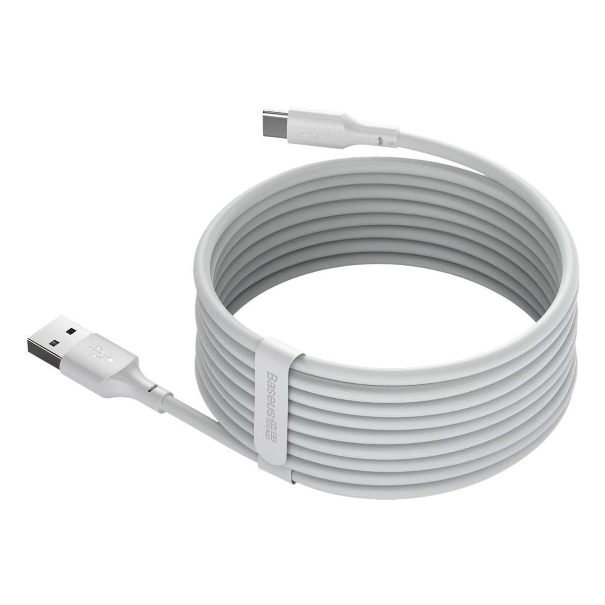 Baseus Simple Wisdom Data Cable Kit USB til Type-C 5A (2PCS/Set) 1,5m Hvid