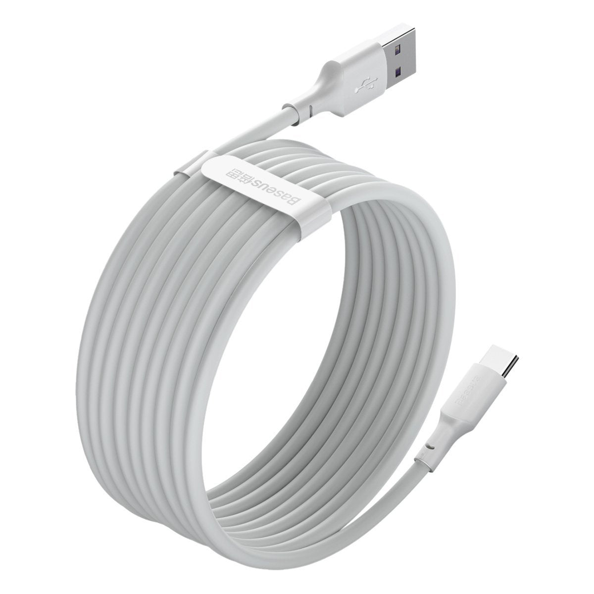 Baseus Simple Wisdom Data Cable Kit USB til Type-C 5A (2PCS/Set) 1,5m Hvid