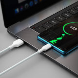 Baseus Simple Wisdom Data Cable Kit USB til Type-C 5A (2PCS/Set) 1,5m Hvid