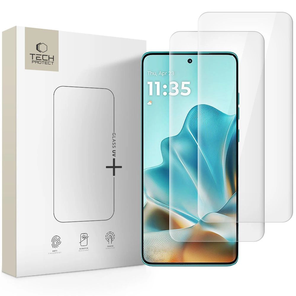 Tech-Protect Glass UV+ 2-pack hærdet glas til Motorola Edge 60 Fusion - gennemsigtigt