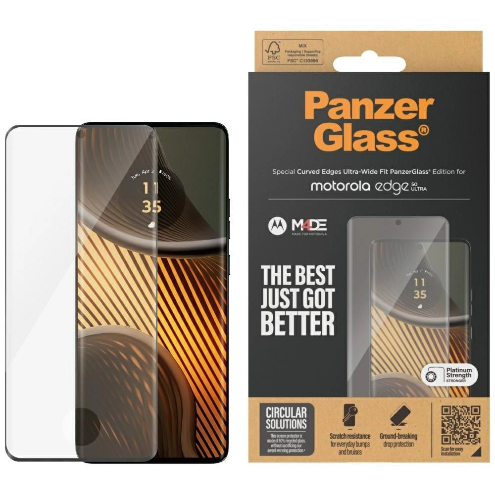 PanzerGlass Ultra-Wide Fit tempereret glas til Motorola Edge 50 Ultra