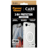 CARE af PanzerGlass Flagship 3in1 Case + Glass + Lens til iPhone 16e - gennemsigtig