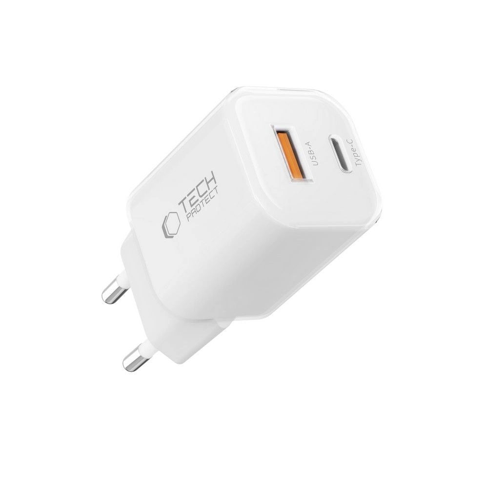 Tech-Protect NCM33W 2-port PD33W/QC3.0 vægoplader - hvid