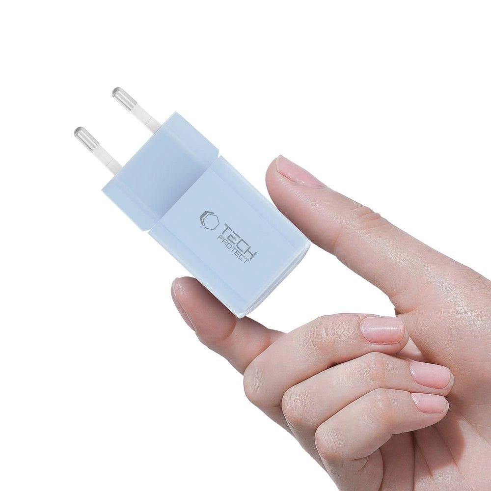 Tech-Protect NCM33W 2-port PD33W/QC3.0 vægoplader - blå