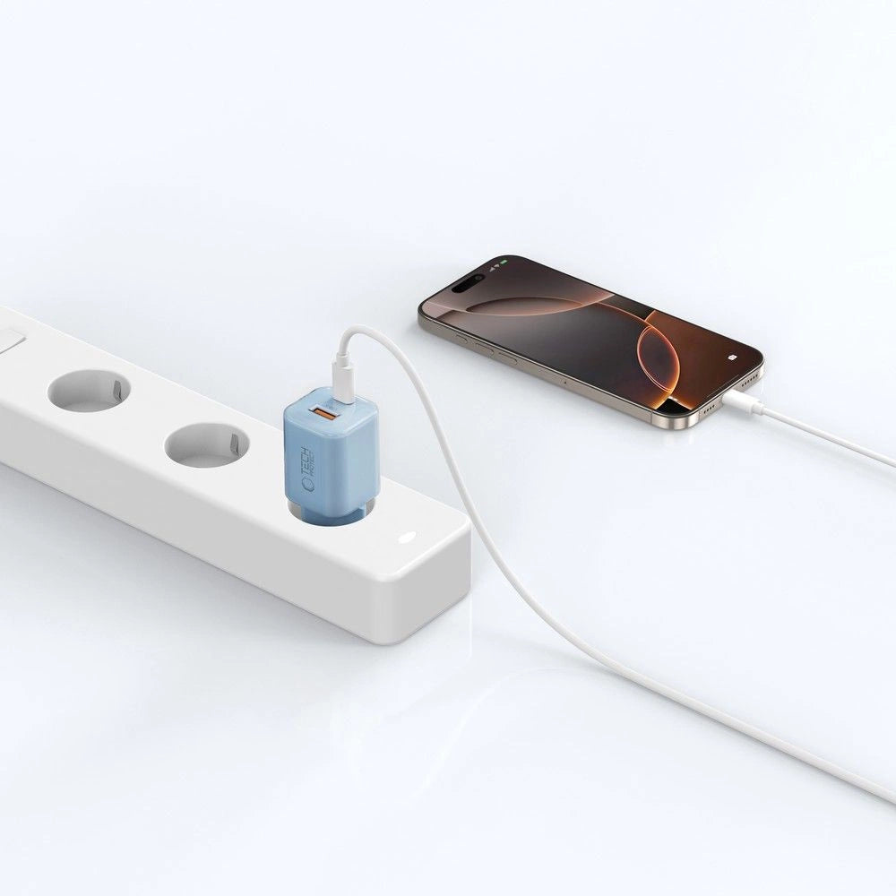 Tech-Protect NCM33W 2-port PD33W/QC3.0 vægoplader - blå