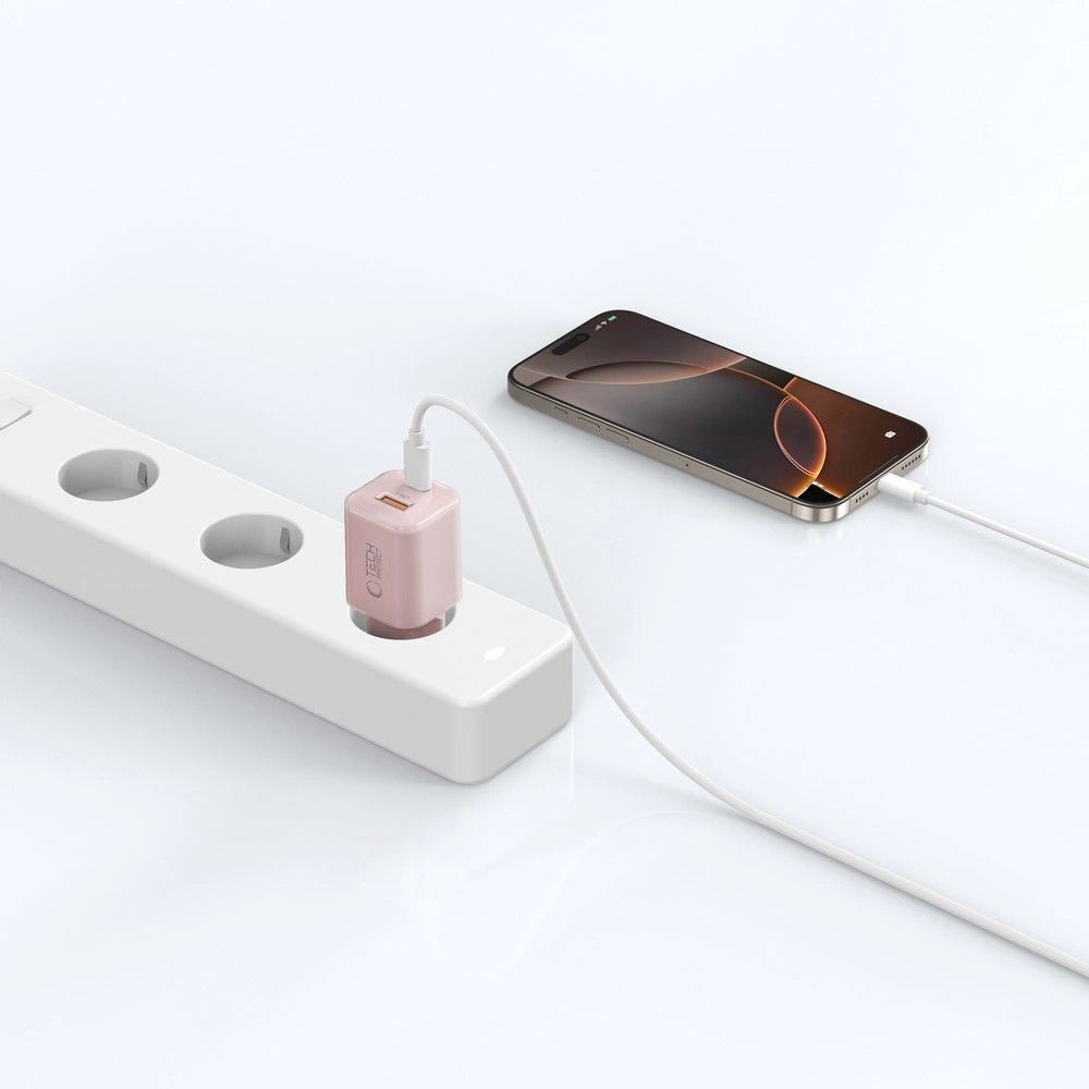 Tech-Protect NCM33W 2-port PD33W/QC3.0 vægoplader - lyserød