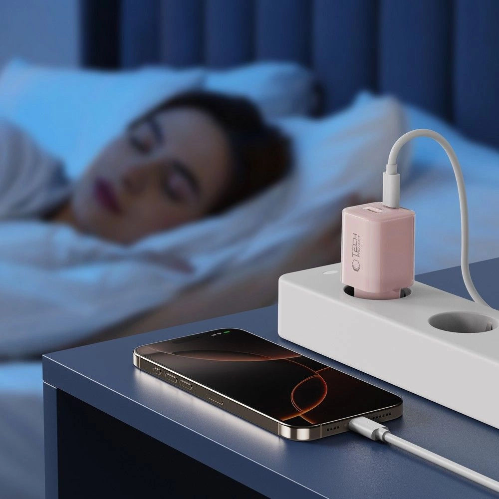 Tech-Protect NCM33W 2-port PD33W/QC3.0 vægoplader - lyserød