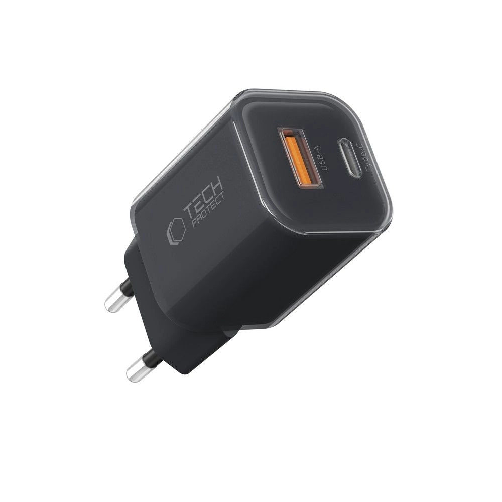 Tech-Protect NCM33W 2-port PD33W/QC3.0 vægoplader - sort
