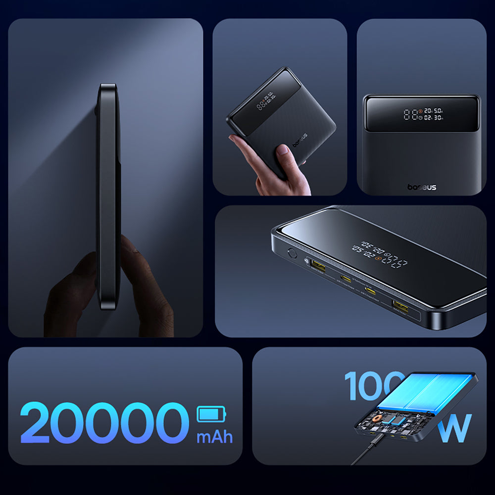 Baseus Blade H1 20000mAh 100W Powerbank med skærm - sort