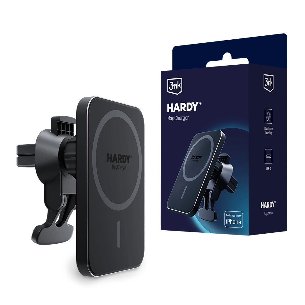 3mk Hardy MagCharger iPhone Car Holder med MagSafe - sort