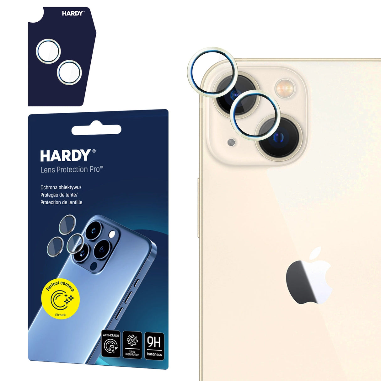 3mk HARDY Lens Protection Pro Glass til Apple iPhone 15 / 15 Plus - Gul