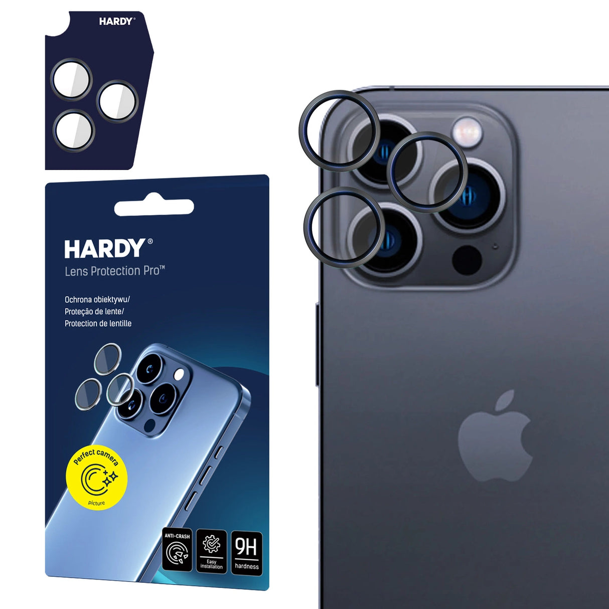 3mk HARDY Lens Protection Pro Glass til Apple iPhone 15 Pro Max - sort