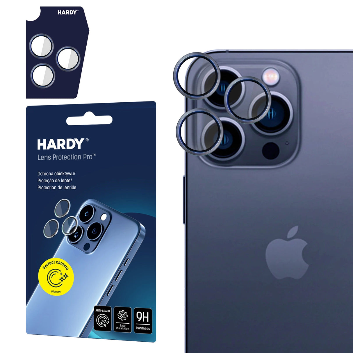 3mk HARDY Lens Protection Pro Glass til Apple iPhone 15 Pro Max - Blå