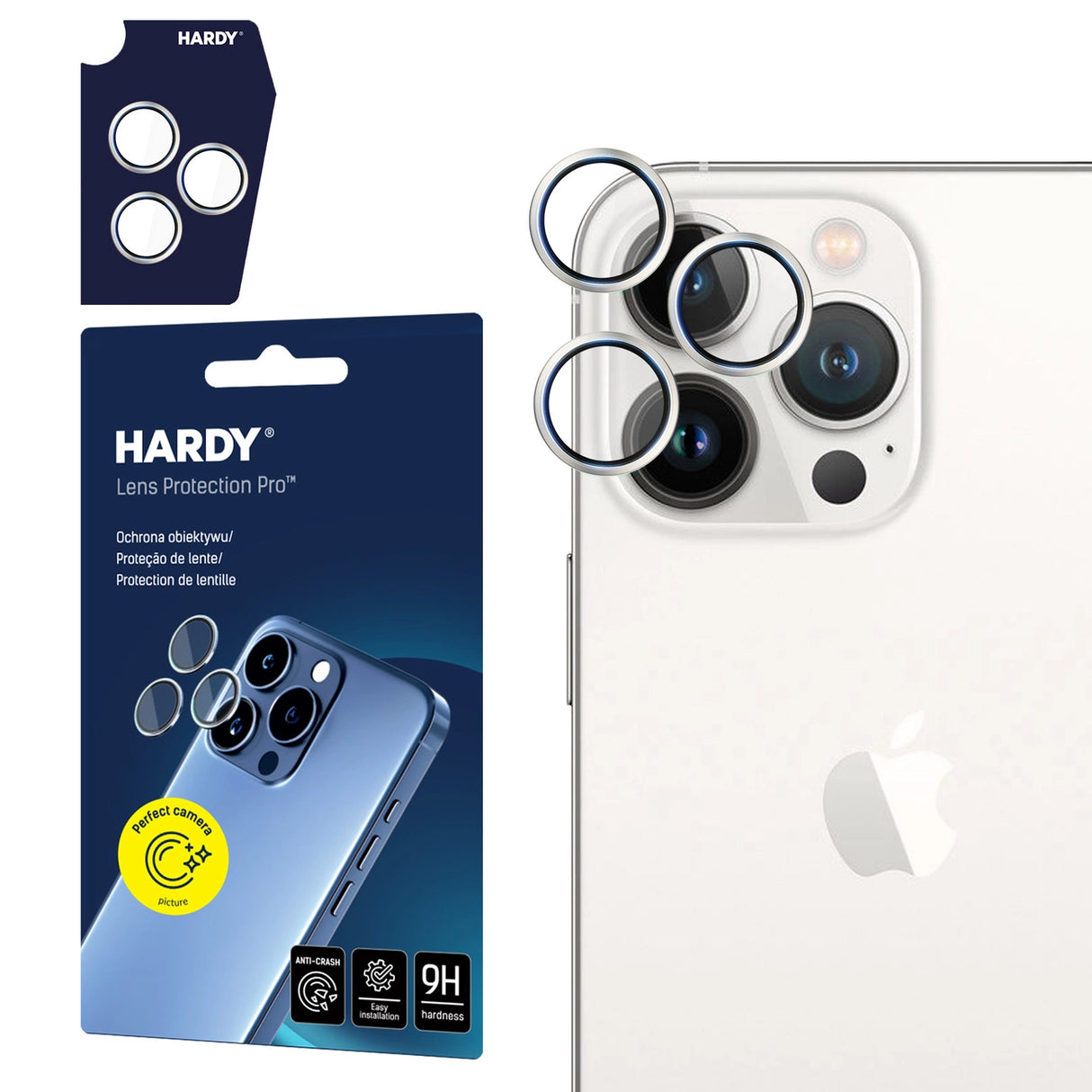 3mk HARDY Lens Protection Pro Glass til Apple iPhone 15 Pro Max - Hvid