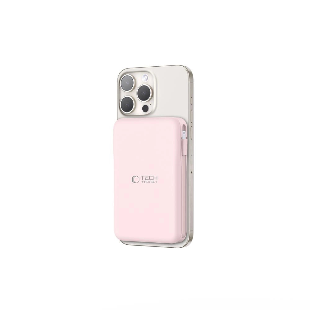 Powerbank Tech-Protect PB31 LifeMag MagSafe 10000 mAh - lyserød
