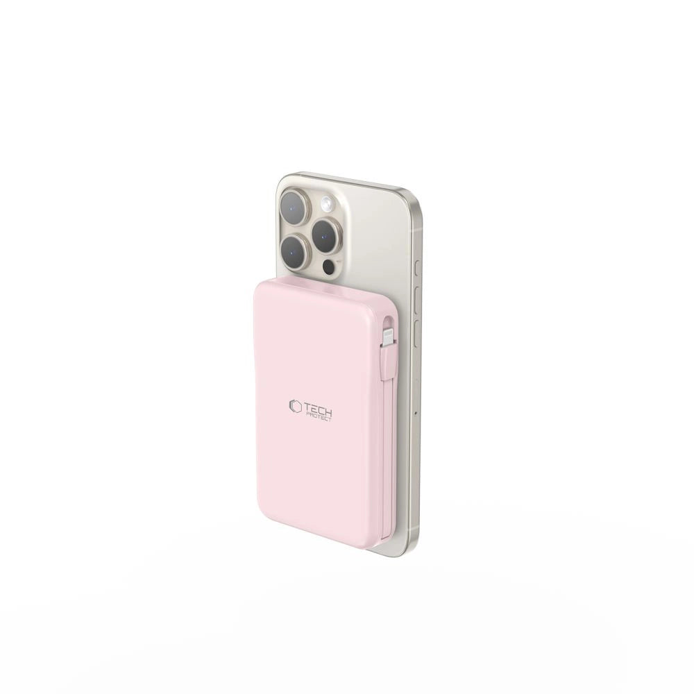Powerbank Tech-Protect PB31 LifeMag MagSafe 10000 mAh - lyserød