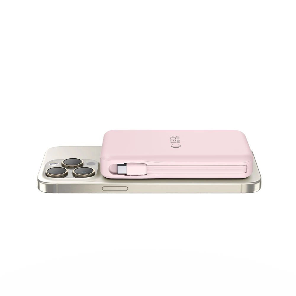 Powerbank Tech-Protect PB31 LifeMag MagSafe 10000 mAh - lyserød