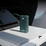 Powerbank SBS 10000 mAh 20W med indbygget USB-C-kabel og digital skærm - grå