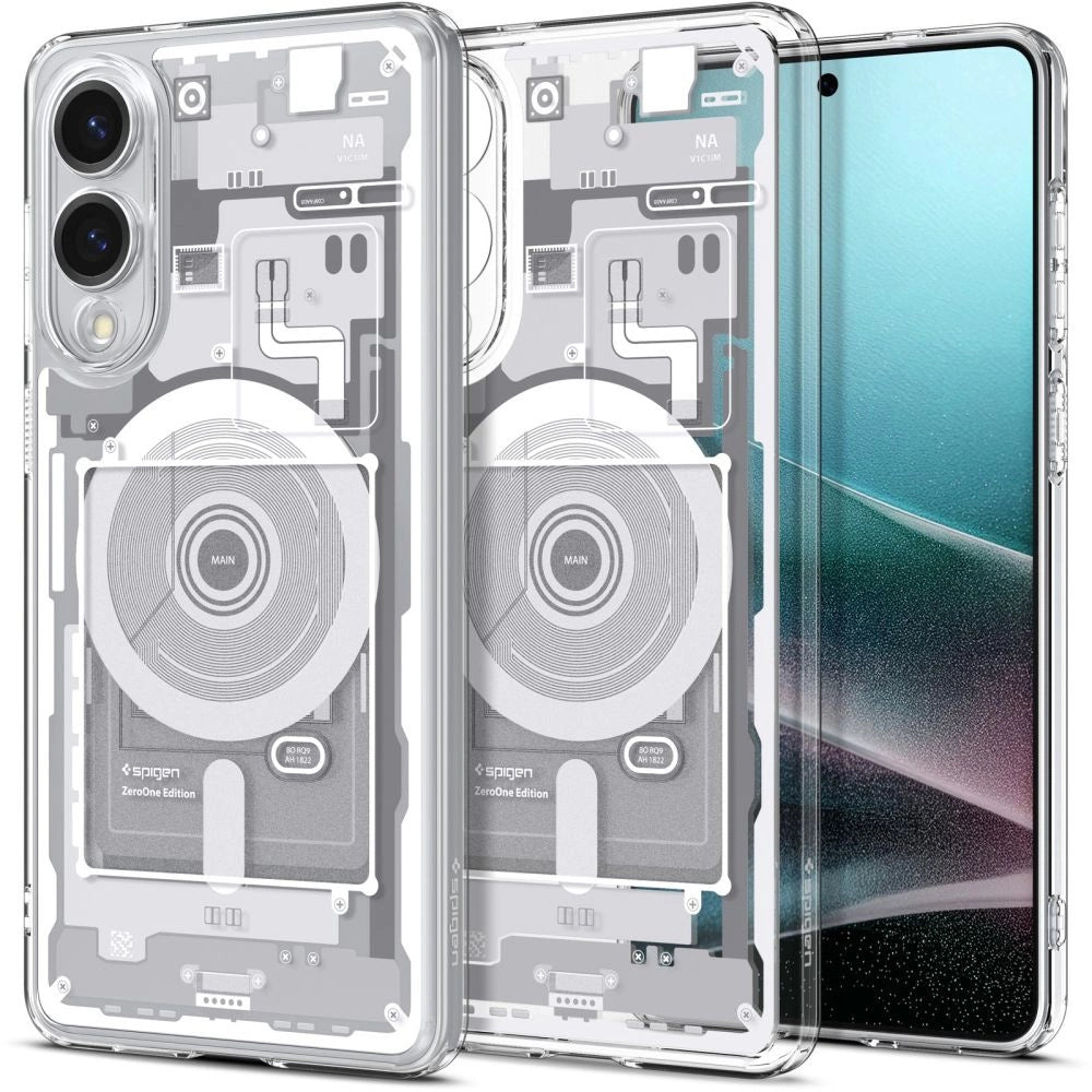 Spigen Ultra Hybrid Mag Case med MagSafe til Samsung Galaxy S25 Edge med tryk - hvid