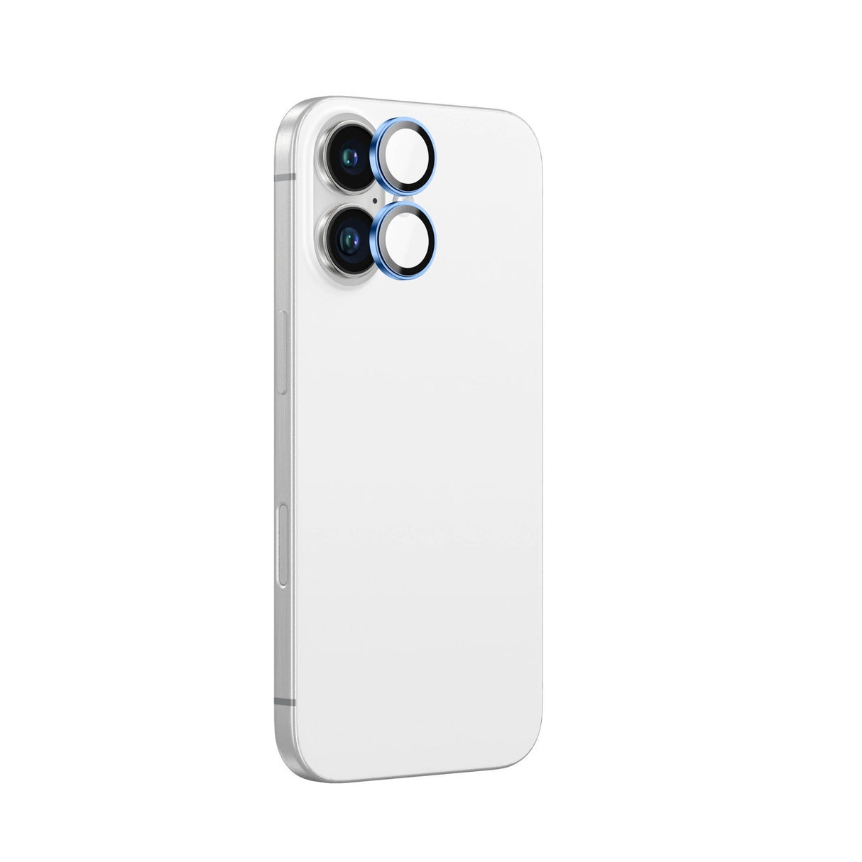 AmazingThing AR Aluminium 2 Lens Glass med Kamera Lens Frame til iPhone 16 / 16 Plus - Blå