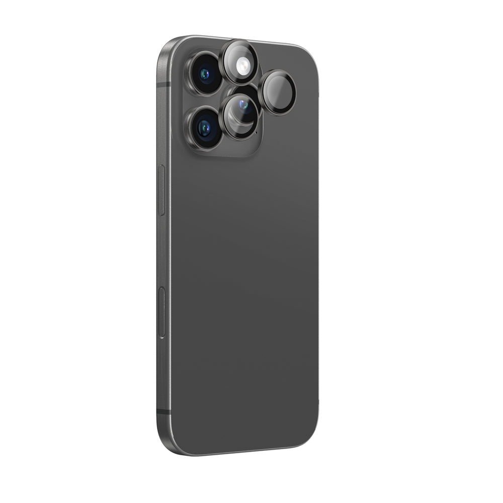 AmazingThing AR Aluminium 3 Lens Glass med Kamera Lens Frame til iPhone 16 Pro / 16 Pro Max - sort