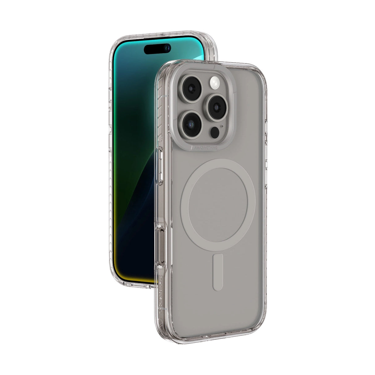 AmazingThing Titan Pro Mag Case med magnetisk ring til iPhone 16 Pro - Grå