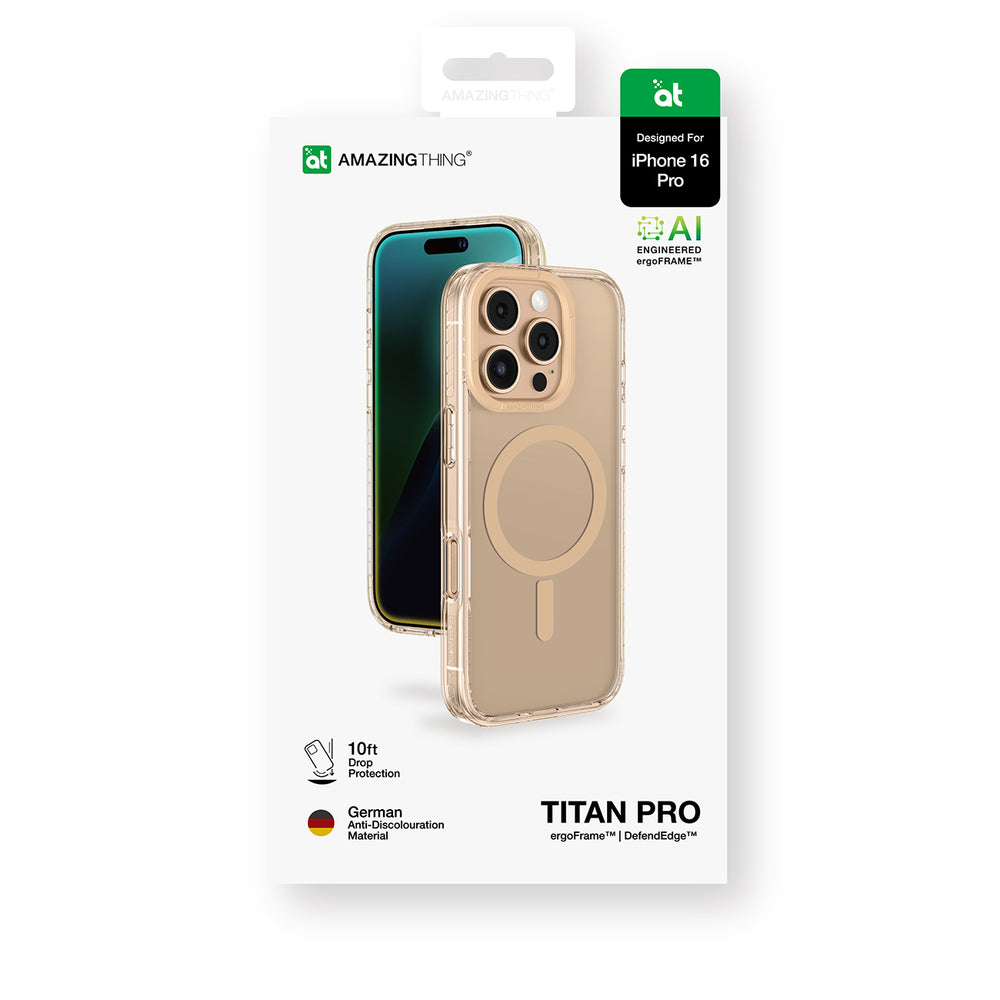 AmazingThing Titan Pro Mag Case med magnetisk ring til iPhone 16 Pro - Rose Gold