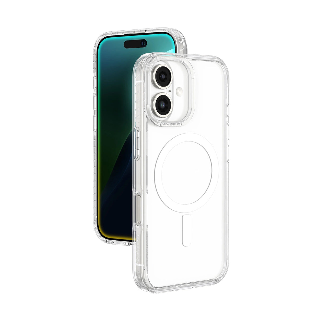 AmazingThing Titan Pro Mag Case med magnetisk ring til iPhone 16 - gennemsigtig