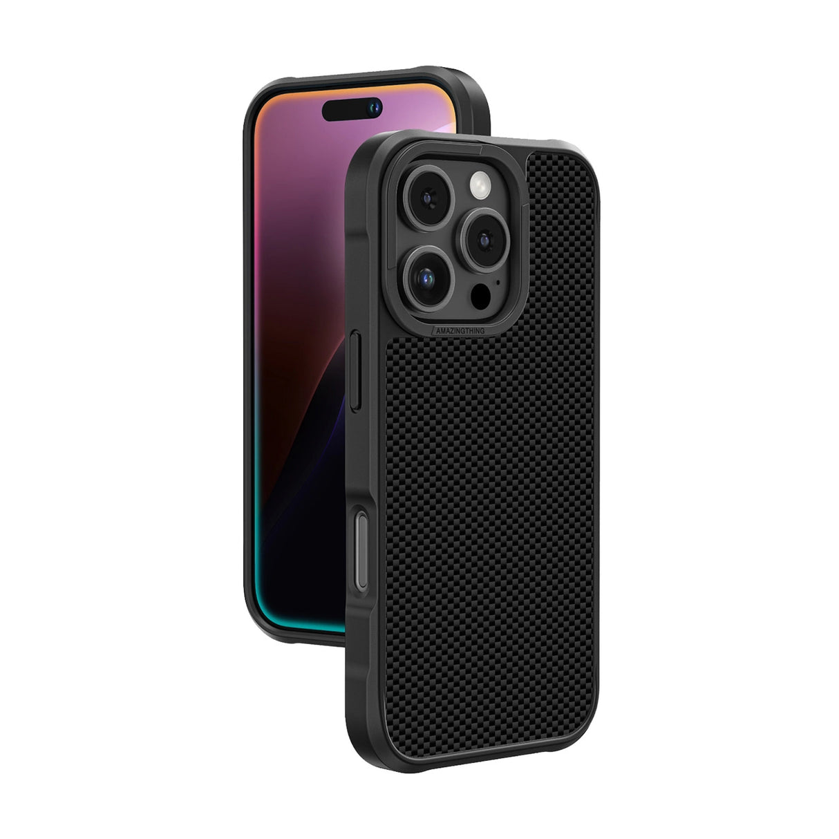 AmazingThing Titan Max Case med 600D Aramid Fibers til iPhone 16 Pro Max - sort