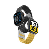 Sæt med 2 AmazingThing Blend-bånd til Apple Watch 45/46/49 mm - gul-sort/sort