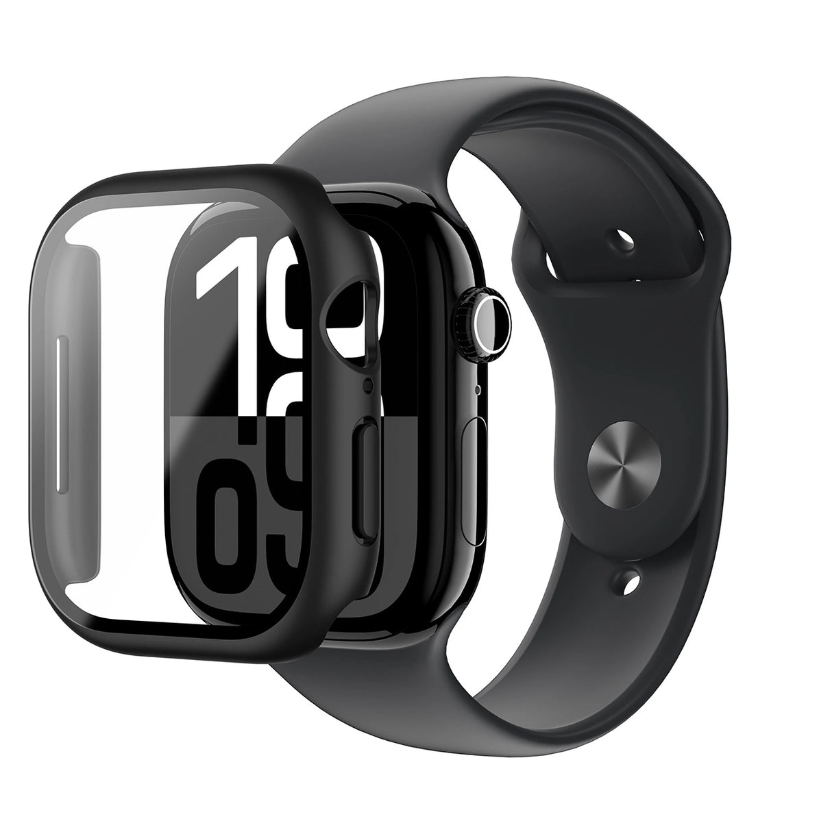 AmazingThing Radix Glass Case til Apple Watch 46mm   Sort