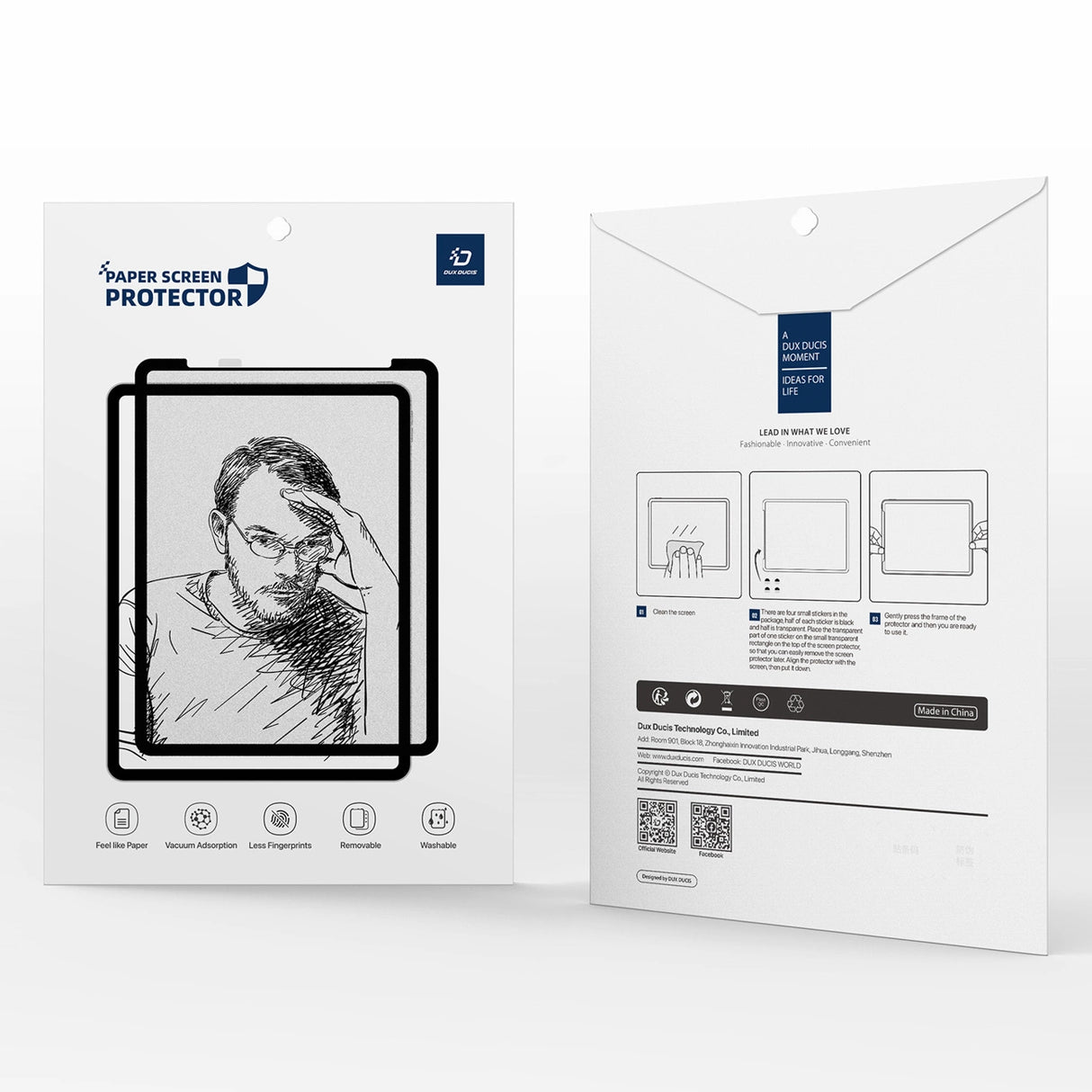 Dux Ducis Naad Paperlike Matte Screen Protector til iPad Air 13" (2024/2025) - med sort ramme