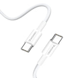 Wozinsky GaN 65W oplader med 2xUSB-C USB-porte med 65W CC kabel - hvid