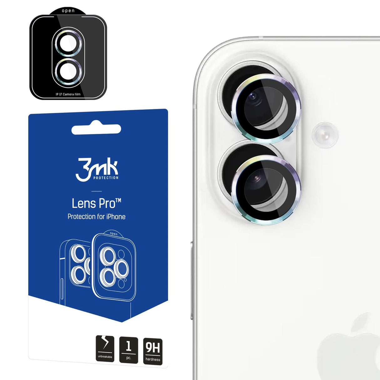 3mk Lens Protection Pro Camera Glass til Apple iPhone 17 - Multicolor