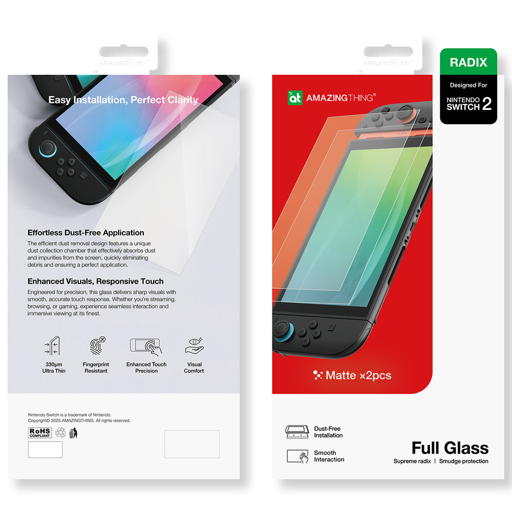 AmazingThing Radix Matte Glass til Nintendo Switch 2 (2 st.)