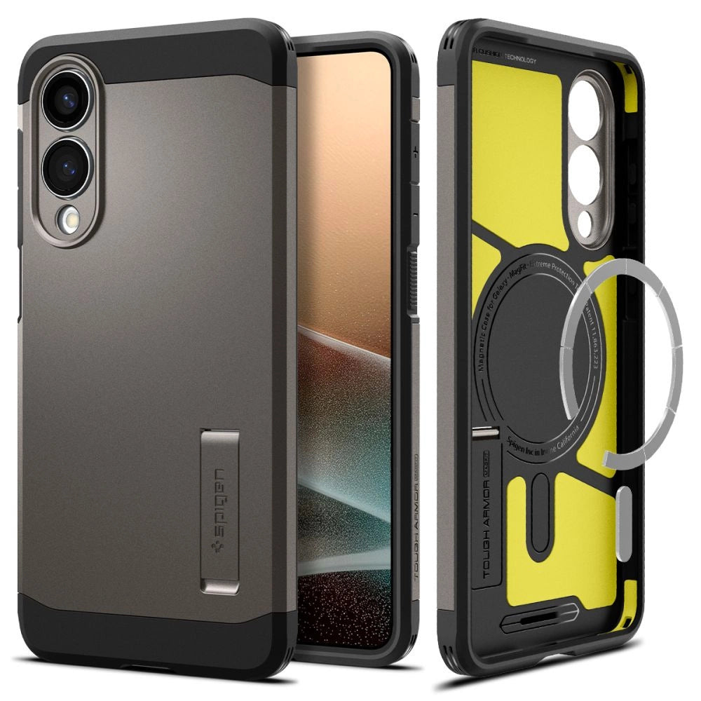 Spigen Tough Armor MagSafe Case til Samsung Galaxy S25 Edge - Grå/Sort