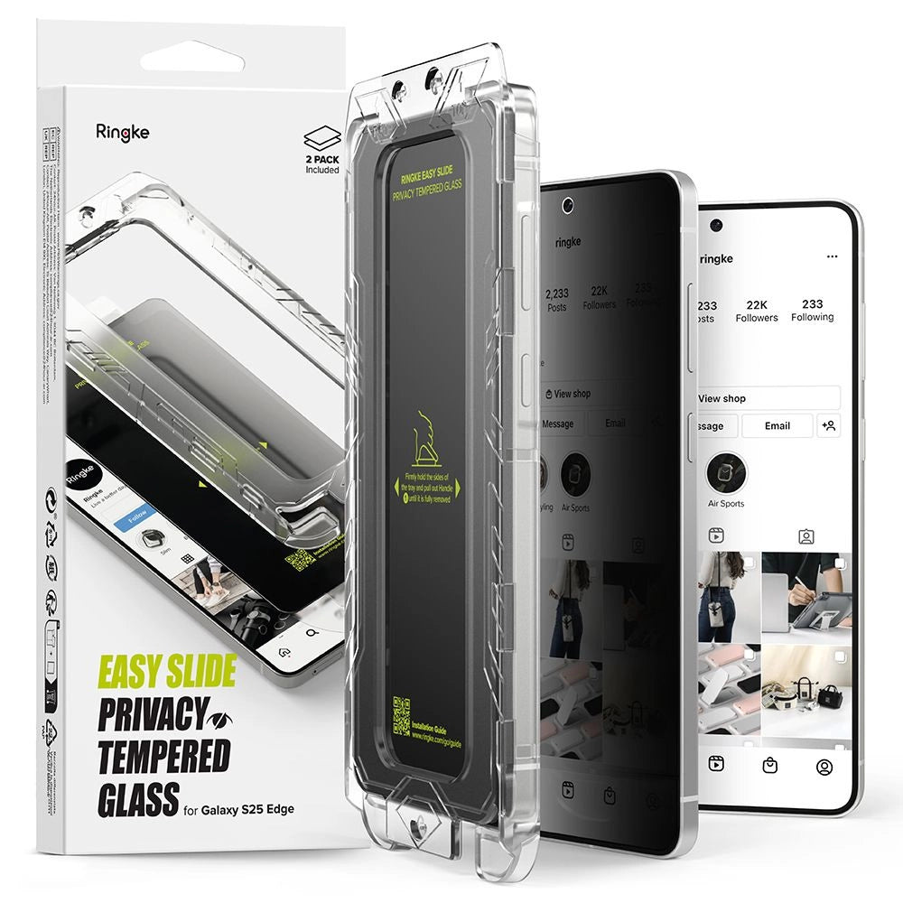 Ringke Easy Slide 2-pack Privacy Glass til Samsung Galaxy S25 Edge
