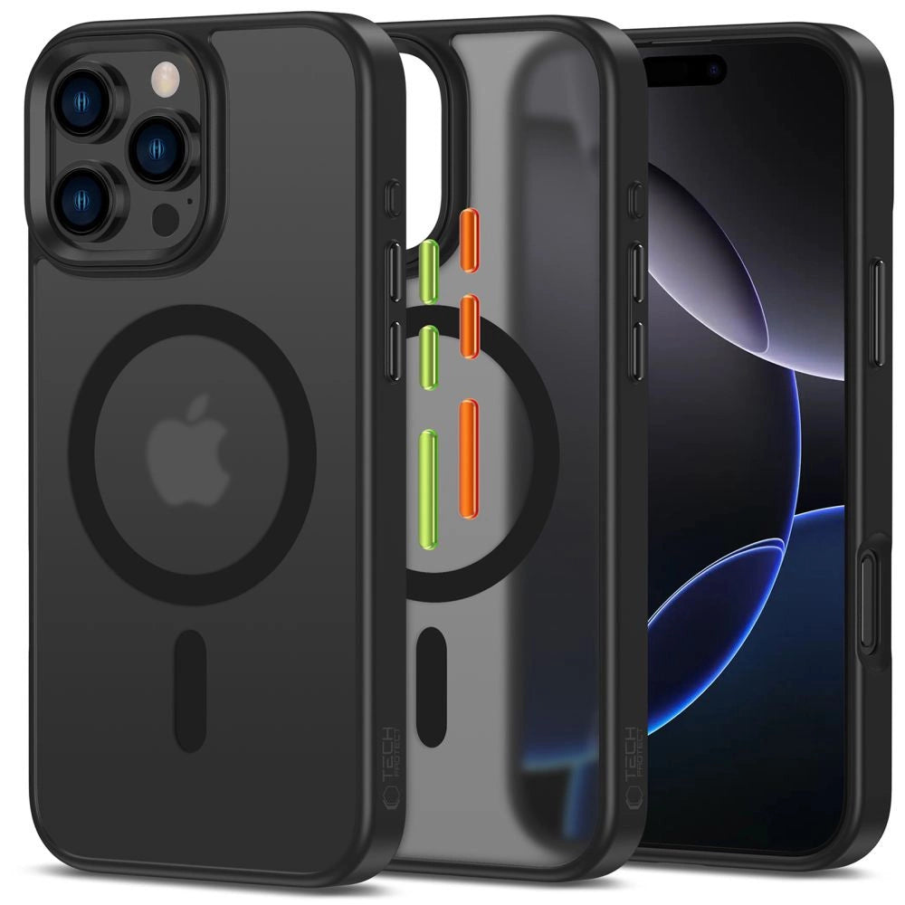 Tech-Protect MagMat Magsafe 3-sæt iPhone 16 Pro Max Case - Matte Black