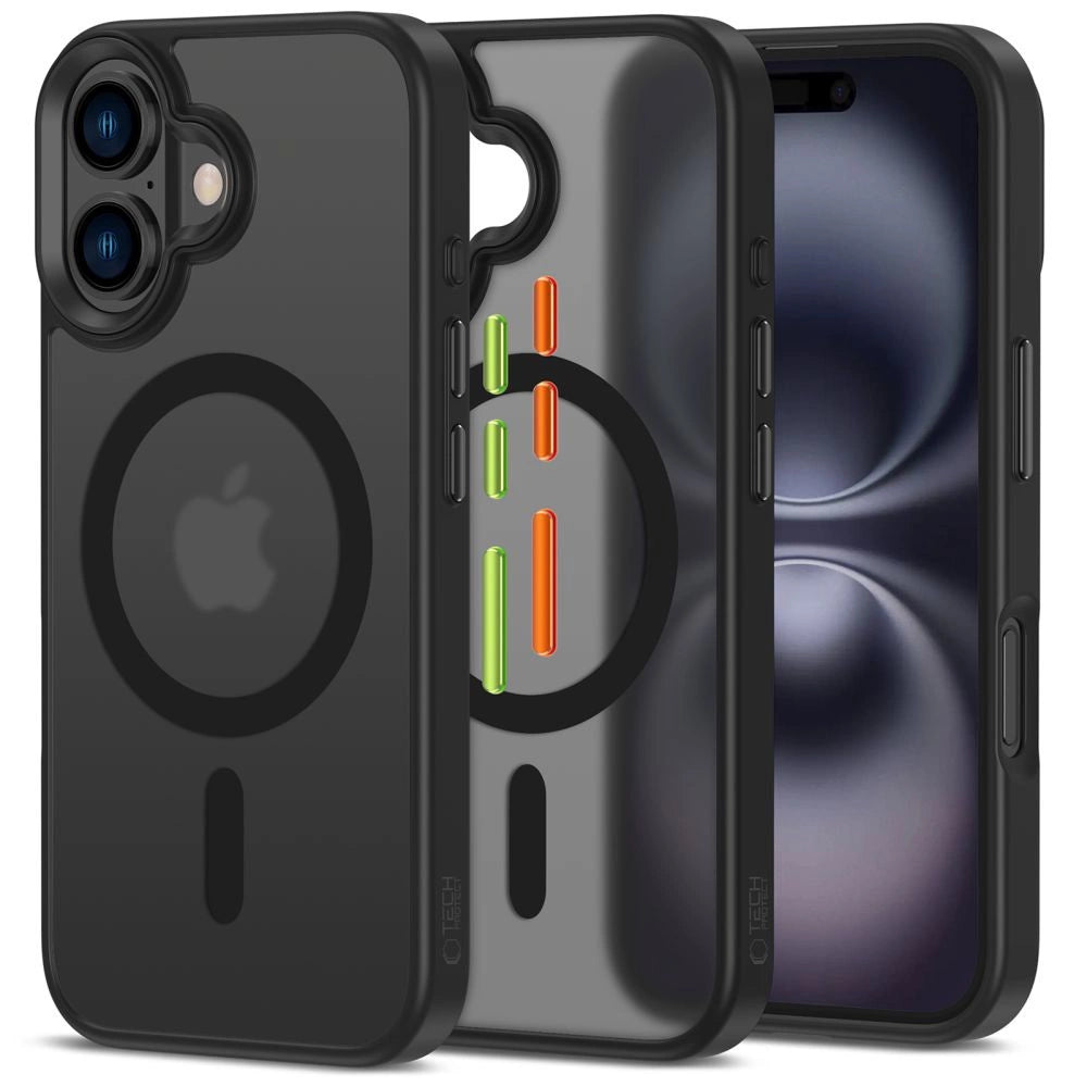 Tech-Protect MagMat Magsafe 3-sæt iPhone 16 Case - Matte Black