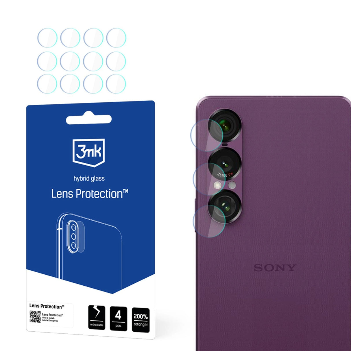 3mk Lens Protection Hybrid Glass til Kamera Lens på Sony Xperia 1 VII