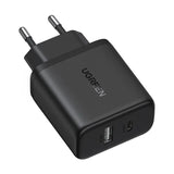 Ugreen X227 20W GaN Wall Charger 1x USB-A 1x USB-C - sort
